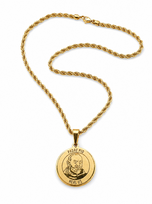 Padre Pio Healing Medallion Necklace