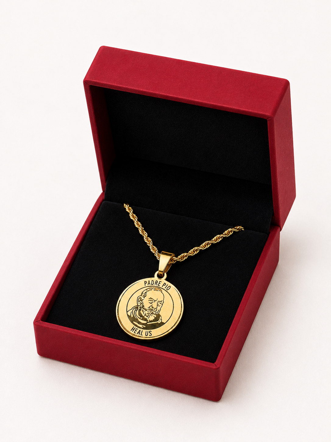 Padre Pio Healing Medallion Necklace