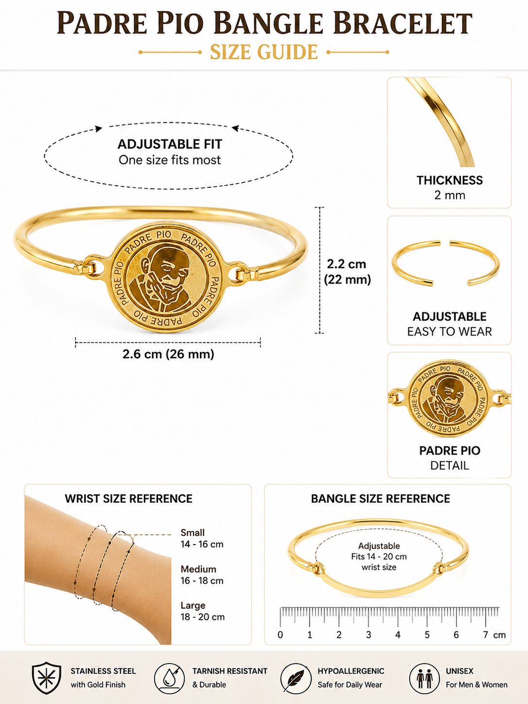 Padre Pio Bangle Bracelet
