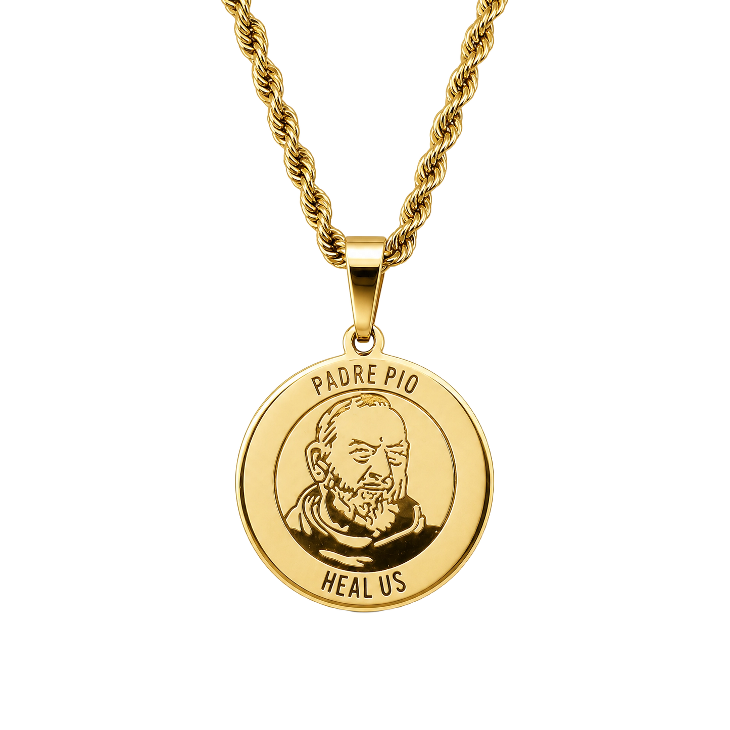 Padre Pio Healing Medallion Necklace