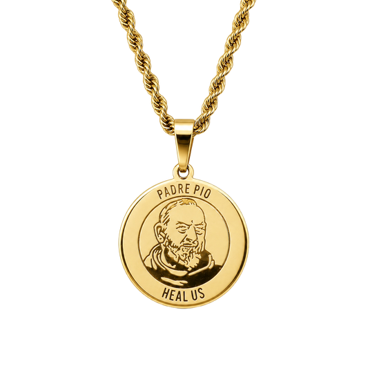 Padre Pio Healing Medallion Necklace
